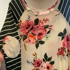 Comfortable cream and floral dress